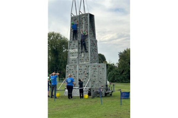 Picture showing the climbing wall at Deans Drive